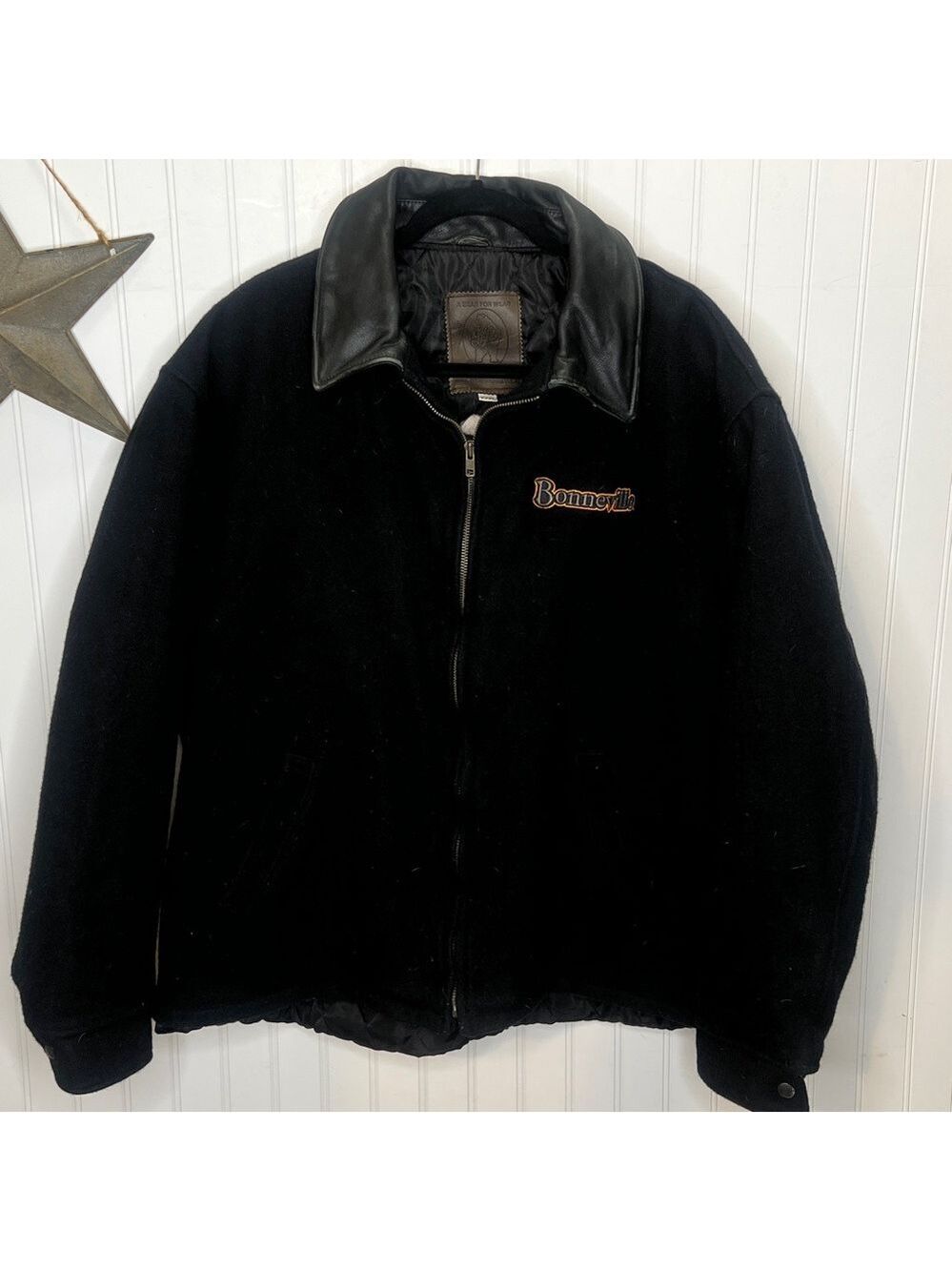 Golden Bear Bonneville Racing Bomber Wool Coat Size XXXL